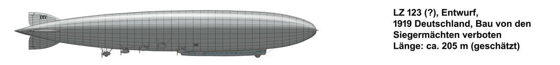 Airship LZ 123 (?), project not realized (construction forbidden by World War I Allied Powers)