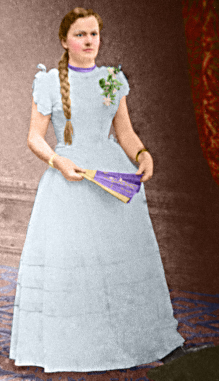 Martha Migenda verh. Kühnöhl (1870 - 1921), koloriertes Foto von ca. 1893