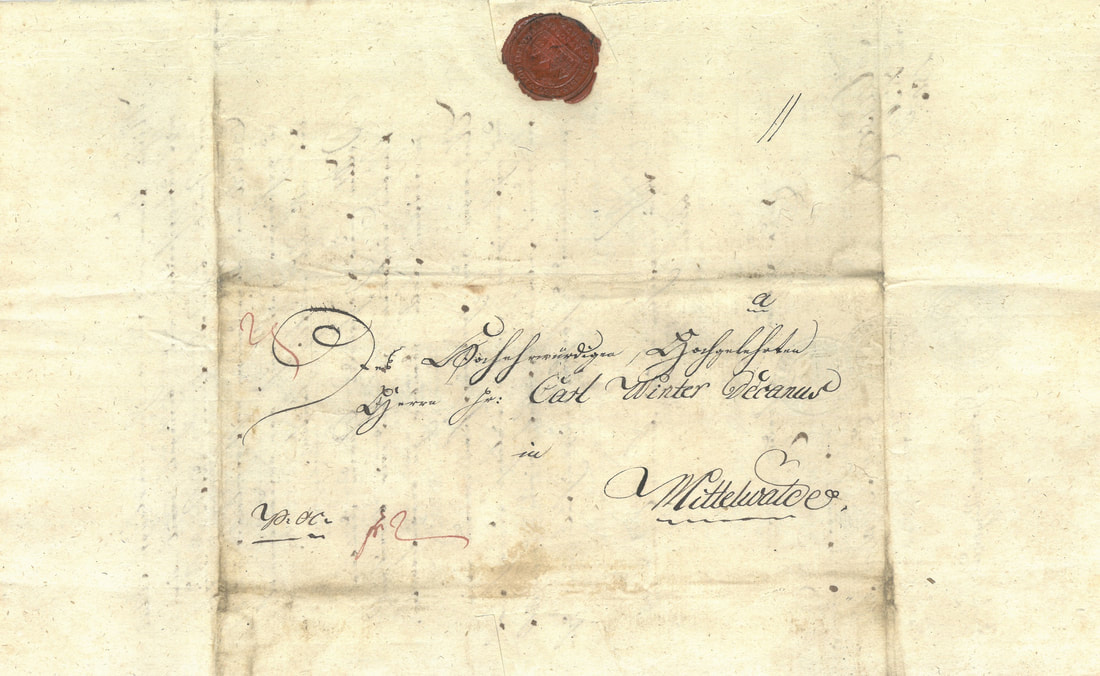 Beschwerdebrief des mitunterzeichnenden Schulzen Johannes Miggenda (1760 - 1843) an den Dekan Carl Winter im Mai 1803. (Sammlung Pawel Dec, Breslau)