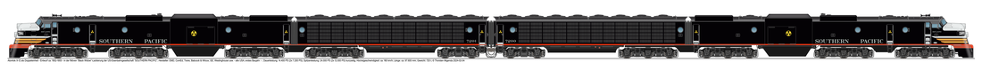 Die US-amerikanische Atomlokomotive X-12 als Doppeltraktion im fiktiven 