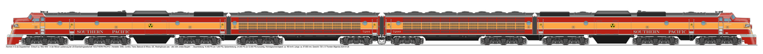 Die US-amerikanische Atomlokomotive X-12 als Doppeltraktion im fiktiven Anstrich der 