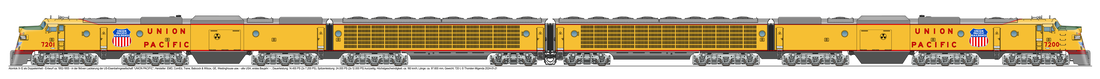 Die US-amerikanische Atomlokomotive X-12 als Doppeltraktion im fiktiven Anstrich der UNION PACIFIC.
