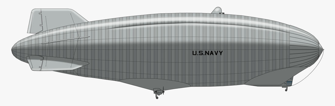 Atomluftschiffentwurf (Atomblimp) von Goodyear, 1960 (USA); Länge: 158,5 m