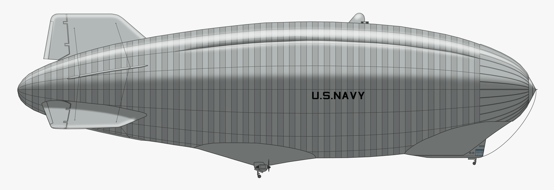 Atomluftschiffentwurf (Atomblimp) von Goodyear, 1960 (USA); Länge: 176,2 m
